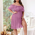 Women Plus Size See - Through Lace Trim Slit Babydoll Dress | PRUSES - PRUSES