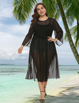 Women Plus Size See - Through Mesh Dress Cover - Up | PRUSES - PRUSES