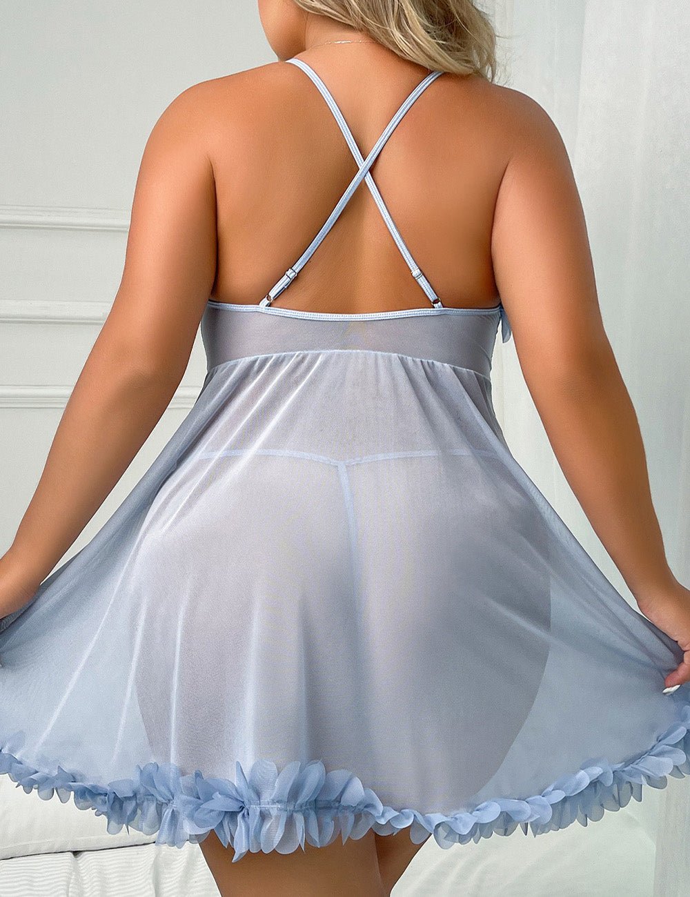 Women Plus Size See Through Sling Babydoll | PRUSES - PRUSES