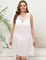 Women Plus Size See - Through Vest Dress Beach Cover - Up | PRUSES - PRUSES