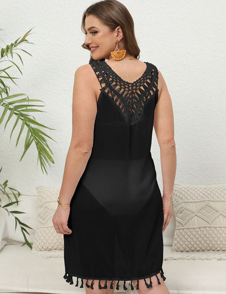 Women Plus Size See - Through Vest Dress Beach Cover - Up | PRUSES - PRUSES