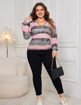 Women Plus Size Sequins Patchwork Long Sleeve Shirt | PRUSES - PRUSES