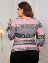 Women Plus Size Sequins Patchwork Long Sleeve Shirt | PRUSES - PRUSES