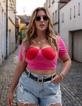 Women Plus Size Sexy Low Cut Crop T - Shit | PRUSES - PRUSES