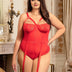 Women Plus Size Sexy Slim Lace Garter Leg Ring Teddy | PRUSES - PRUSES