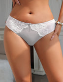 Women Plus Size Sexy Striped Fabric Lace Bow Underwear - PRUSES