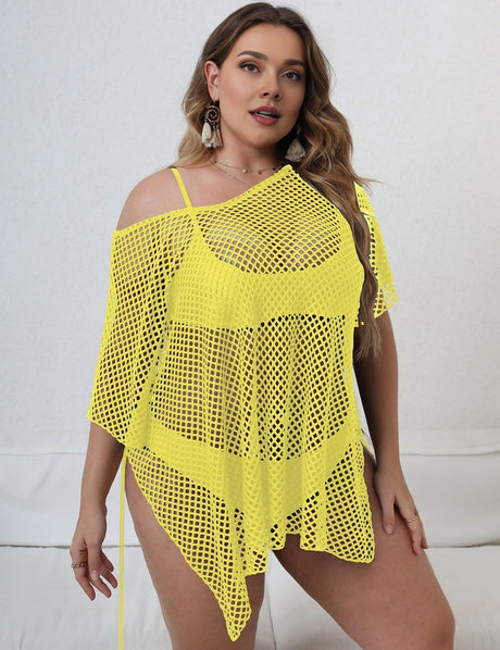Women Plus Size Sheer Mesh Swimsuit Cover - ups | PRUSES - PRUSES