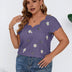 Women Plus Size Shell Edge Flower Print T-shirt | PRUSES - PRUSES
