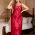 Women Plus Size Silk Feel Lace Spliced Maxi Nightgown | PRUSES - PRUSES