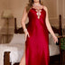 Women Plus Size Silky Satin Hollow - Out Side Slit Nightgown | PRUSES - PRUSES