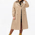 Women Plus Size Solid Color Calf - Length Trench Coat - PRUSES