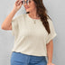 Women Plus Size Solid Color Short - Sleeved T-Shirt | PRUSES - PRUSES