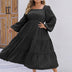 Women Plus Size Solid Textured Square Neck Maxi Dress - PRUSES