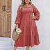 Women Plus Size Solid Textured Square Neck Maxi Dress - PRUSES