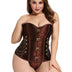 Women Plus Size Steampunk Brocade Corset with Chains - PRUSES
