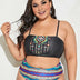 Women Plus Size Stripe Print Bikini - PRUSES