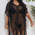 Women Plus Size Striped Contrast Stitching Beach Cover Up | PRUSES - PRUSES