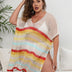 Women Plus Size Striped Knit Cover Up | PRUSES - PRUSES