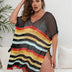 Women Plus Size Striped Knit Cover Up | PRUSES - PRUSES