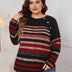 Women Plus Size Striped long - sleeved loose top | PRUSES - PRUSES