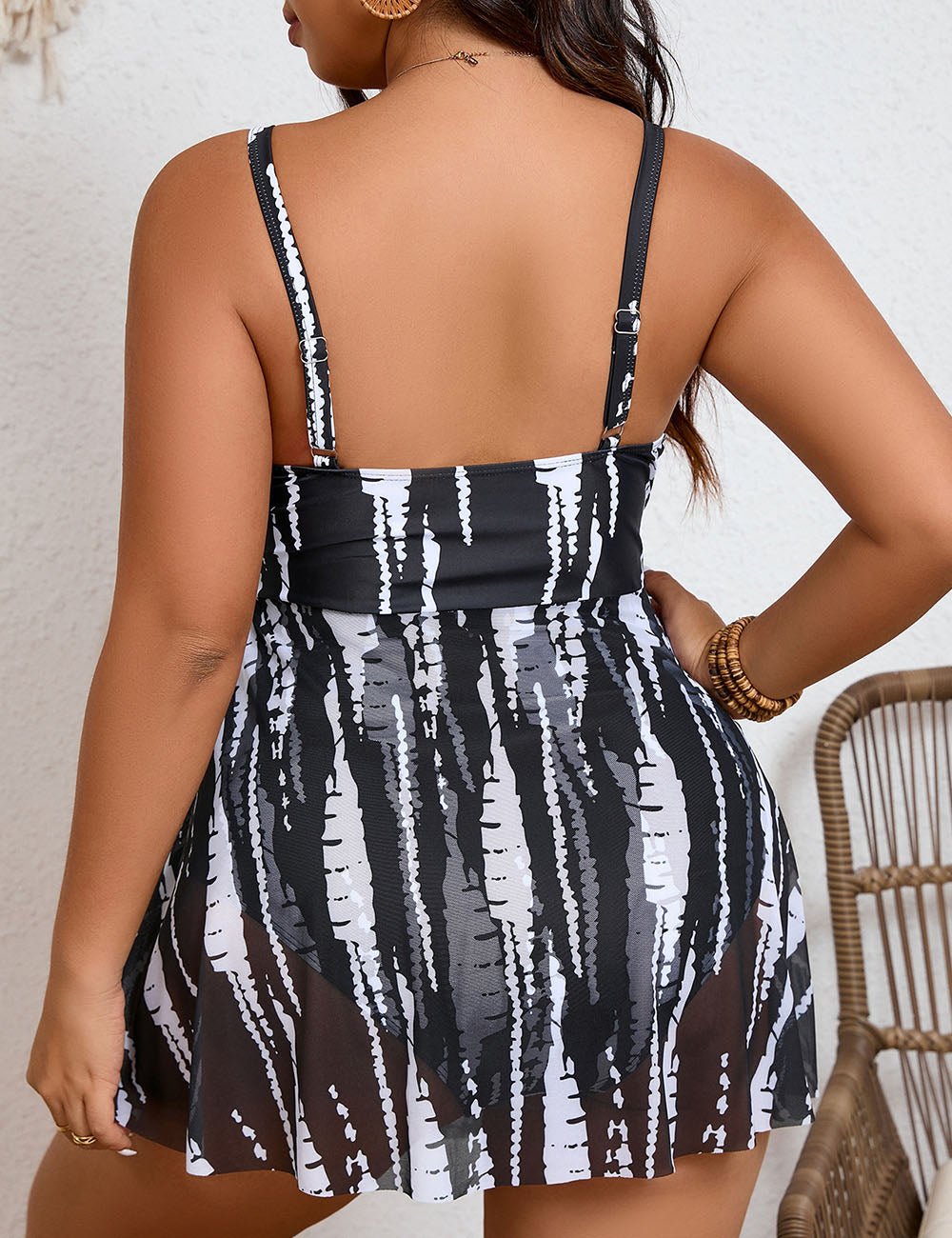 Women Plus Size Sun Printed One - Piece Swimdress | PRUSES - PRUSES