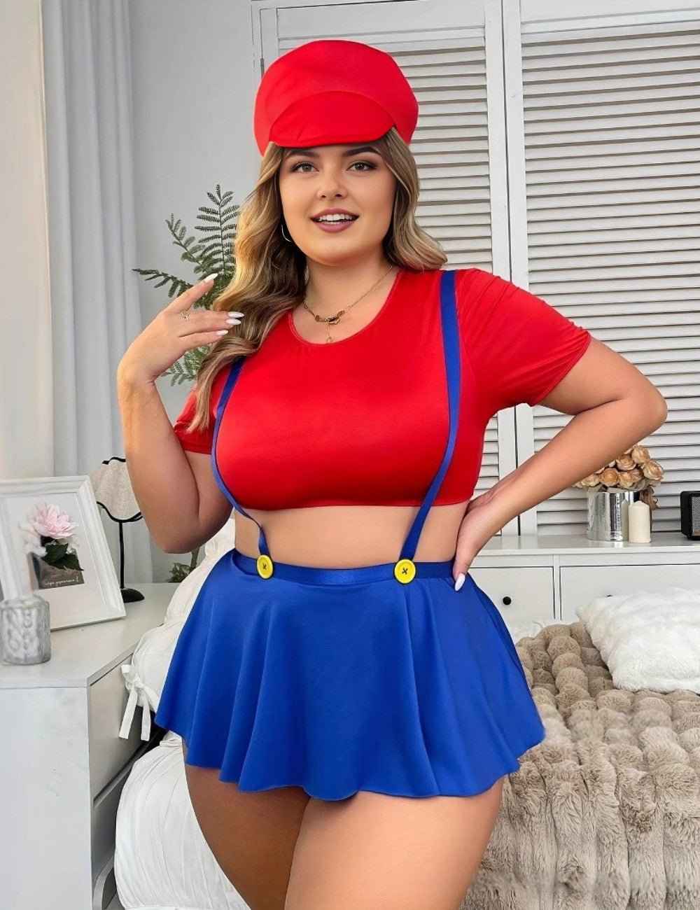 Women Plus Size Super Mario Sexy Uniform Set | PRUSES - PRUSES