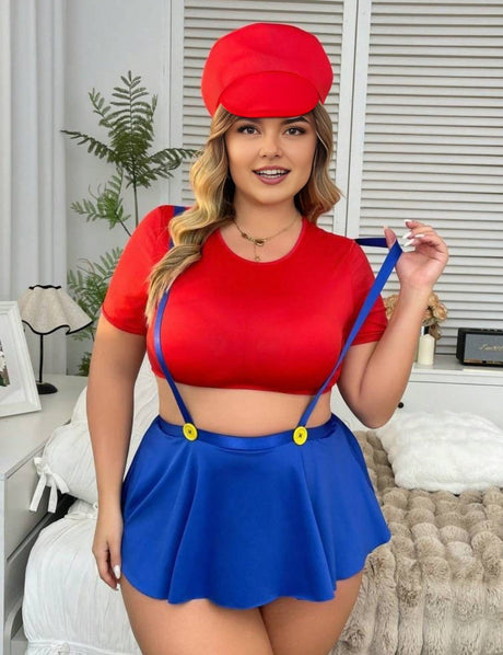 Women Plus Size Super Mario Sexy Uniform Set | PRUSES - PRUSES