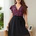 Women Plus Size Surplice Neck Flutter Sleeve Dress