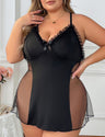 Women Plus Size Suspender Mesh See - Through Babydoll | PRUSES - PRUSES