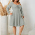 Women Plus Size Sweater Skater Long Sleeve Dress - PRUSES