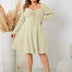 Women Plus Size Sweater Skater Long Sleeve Dress - PRUSES