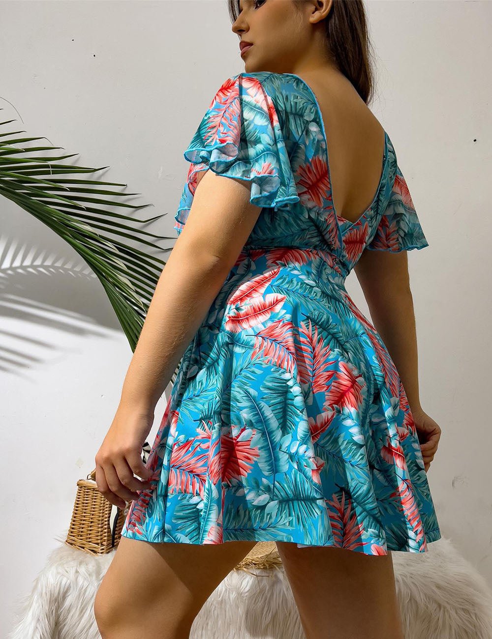 Women Plus Size Swimsuit Dress Two Piece Suit - PRUSES