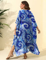 Women Plus Size Swirl Print Loose Cover - Up | PRUSES - PRUSES