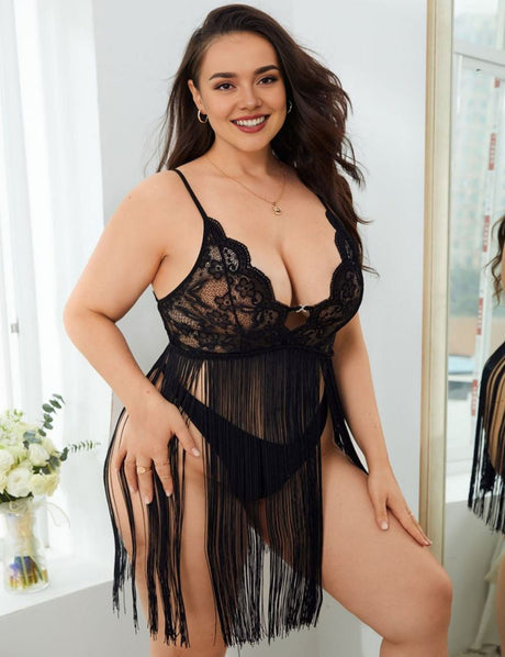 Women Plus Size Tassel Lace Babydoll | PRUSES - PRUSES