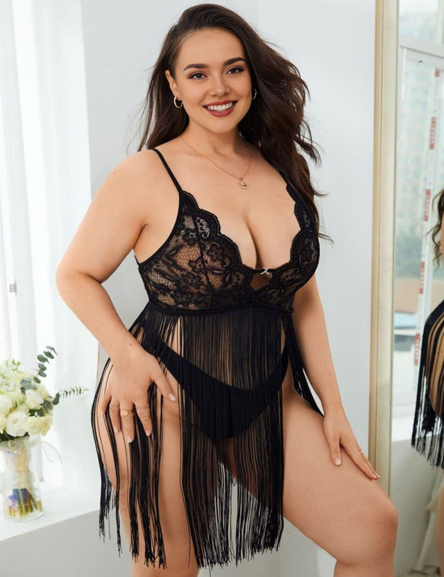 Women Plus Size Tassel Lace Babydoll | PRUSES - PRUSES