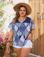 Women Plus Size Tassel Tie Neck Print Boho Tops | PRUSES - PRUSES