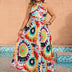 Plus Size Tie-Dye Halter Neck Vacation Maxi Dress