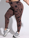 Women Plus Size Tie Dye Peach Hip High Waist Yoga Pants | PRUSES - PRUSES