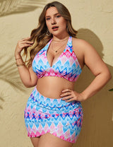 Women Plus Size Tie Dye Print Two Piece Swimsuit | PRUSES - PRUSES