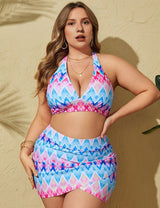 Women Plus Size Tie Dye Print Two Piece Swimsuit | PRUSES - PRUSES