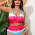 Women Plus Size Tie - Dye Printed High - Waist Bikini Set | PRUSES - PRUSES