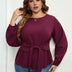 Women Plus Size Tie Front Long Sleeve Shirt | PRUSES - PRUSES