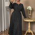Women Plus Size Tie - Neck Polka Dot Printed Maxi Dress - PRUSES