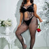 Women Plus Size Tight Fitting Fishnet Romper Hollow Bodystockings | PRUSES - PRUSES