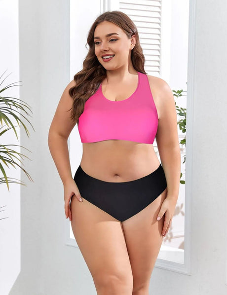 Women Plus Size Tropical Print Bikini Set With Cover Up - PRUSES