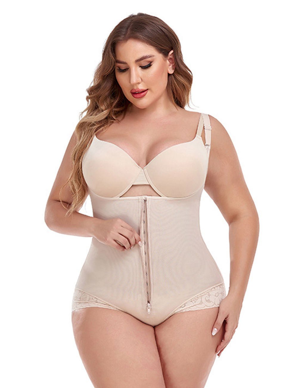 Women Plus Size Tummy Control Zipper Shapewear - PRUSES
