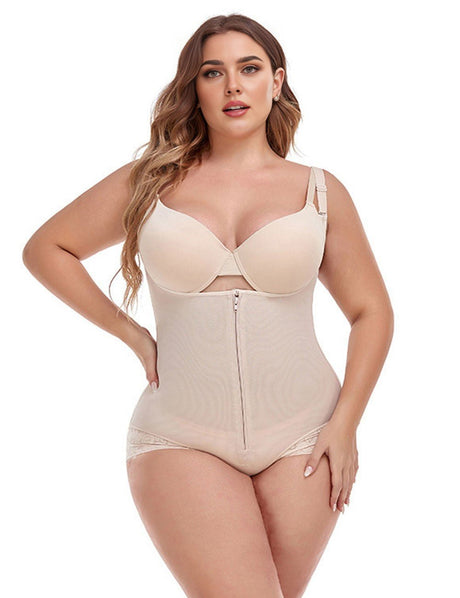 Women Plus Size Tummy Control Zipper Shapewear - PRUSES