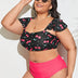 Women Plus Size Two - Piece Cherry Print Bikini - PRUSES
