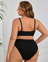 Women Plus Size Two - Piece Swimsuit with Shell and Star - PRUSES
