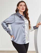 Women Plus Size Two - Tone Long Sleeve Shirt | PRUSES - PRUSES